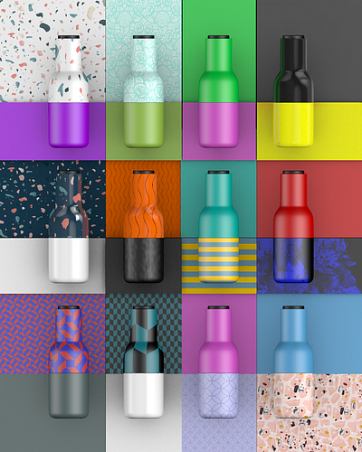 Bottles 3d branding bright design illustration poster render