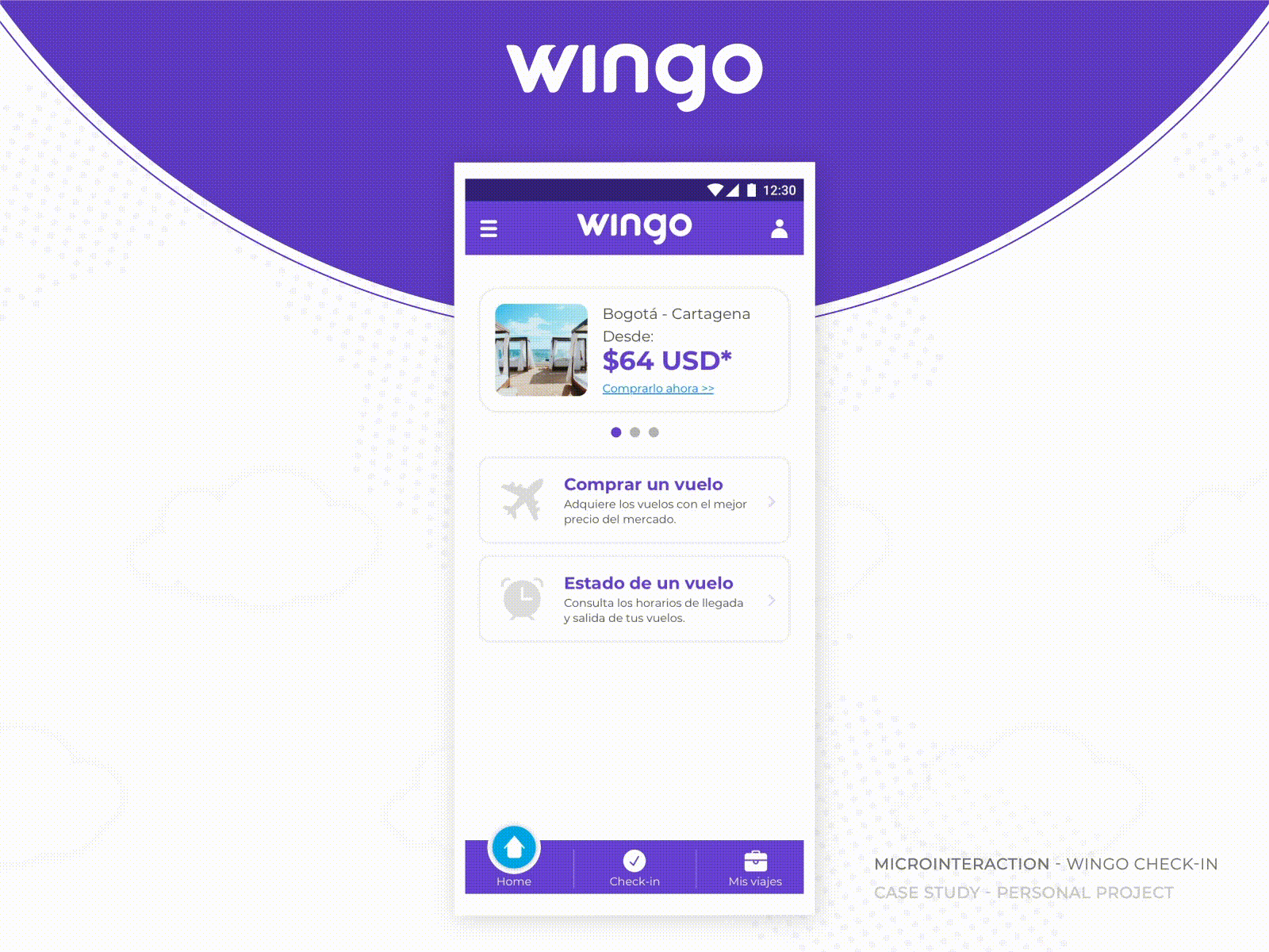 Micro Interaction - Wingo Check-in animation app app animation app ui interfacedesign microinteraction principle sketch travelapp uianimation uidesign visualdesign