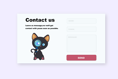 Daily ui 028 Contact Us app cat character contact us dailyui dailyui028 design illustrator mobile photoshop ui ux web xd