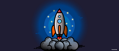 Rocket launch cosmos design flight fly graphic graphicdesign graphics illustration illustrations launch rocket rocketship space stars