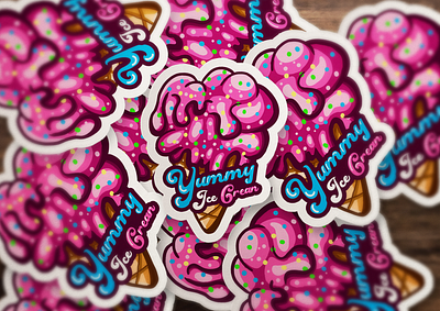 ice cream sticker artwork icecream illustration sticker sticker design