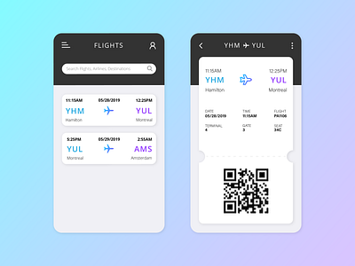 Day #024 Boarding Pass boarding pass dailyui flights travel ui