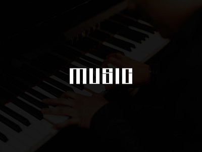 music creative design logo minimal music typography