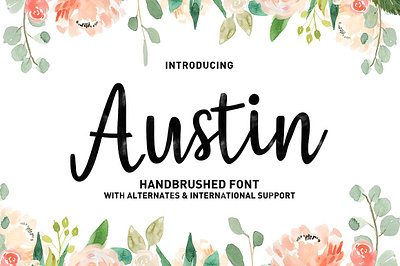 Austin Script font design ink romance script wedding
