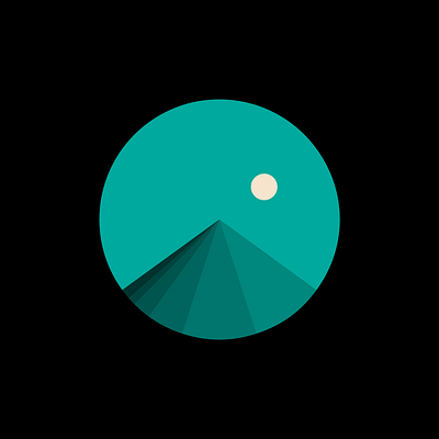 Green Mountain design flat illustration minimal vector