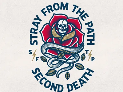 SFTP americantraditionaltattoo apparel artworkforsale brand branding classic design designforsale illustration illustrator lettering rose roses skull snake typography vector vintage