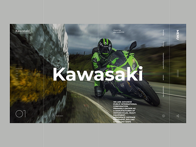 Kawasaki - Website/UI Concept bike concept concept design design figma graphicdesign homepage kawasaki minimalism motorcycle photography speed ui user experience userinterface ux uxdesign web web marketing webdesign