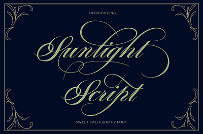 Sunlight Scrip calligraphy design elegant ink script font valentine wedding