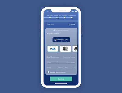 Blue Minimal Check Out checkout creditcard crowdfunding dailyui design estate minimal safety ui