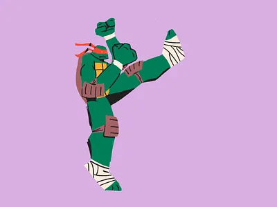 Raph color drawing illustration kick ninja kick raph raphael shape teenage mutant ninja turtles texture tmnt