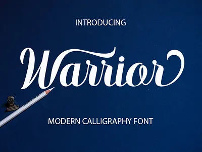 Warrior Script elegant font ink logo script typeface vintage wedding