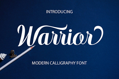 Warrior Script elegant font ink logo script typeface vintage wedding
