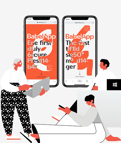 Babelapp - Encrypted communication tool branding canvas character decryption design encrtption graphic design illustration interactive minimalistic typography ui uidesign web webdesign website