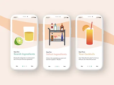 Daily UI 023—Onboarding app app design bar cart cocktail daily daily 023 daily ui daily ui 023 dailyui dailyuichallenge design figma interface onboarding tequila sunrise ui ui design