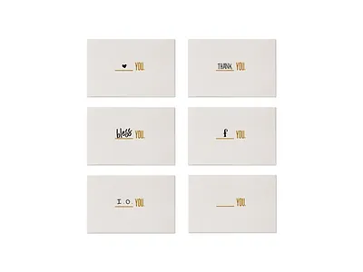 Blank You Cards - All-occasion notecards blank you business card fuck you gold foil greeting cards letterpress love you message note card stationery thank you typography