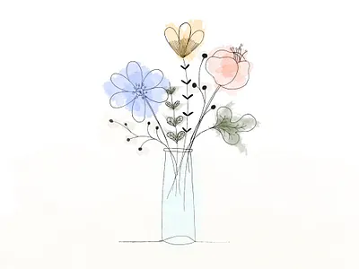 watercolor flowers design illustration photoshop watercolor