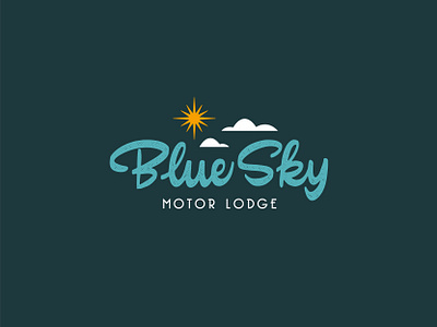 Blue Sky blue branding calligraphy handlettering lettering logo mid century midcentury script sky vector vintage