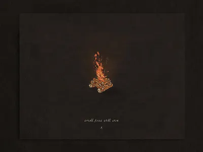 Small Fires Still Shine branding campfire camping custom design fire hand drawn handmade illustration typography