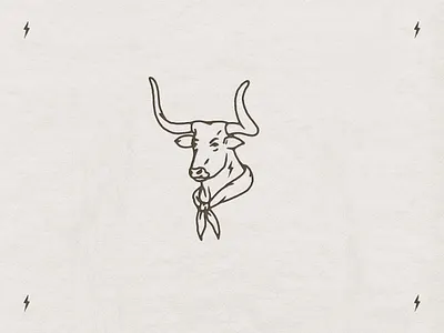 Longhorn branding custom design hand drawn handmade illustration logo vintage western
