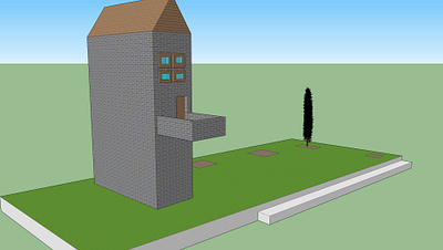 Google SketchUp house illustration