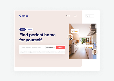 Pinql.com Real estate - some pages from website airbnb apartment app branding design house landlord minimal pinql real estate realestate rental renting tenant ui ux web website