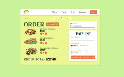 UI Challenge #2 dailyui002 design challenge order order screen ui ux uxui web web design