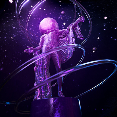 Apollo in space 3d rendering adobe illustrator adobe photoshop cinema 4d illustration