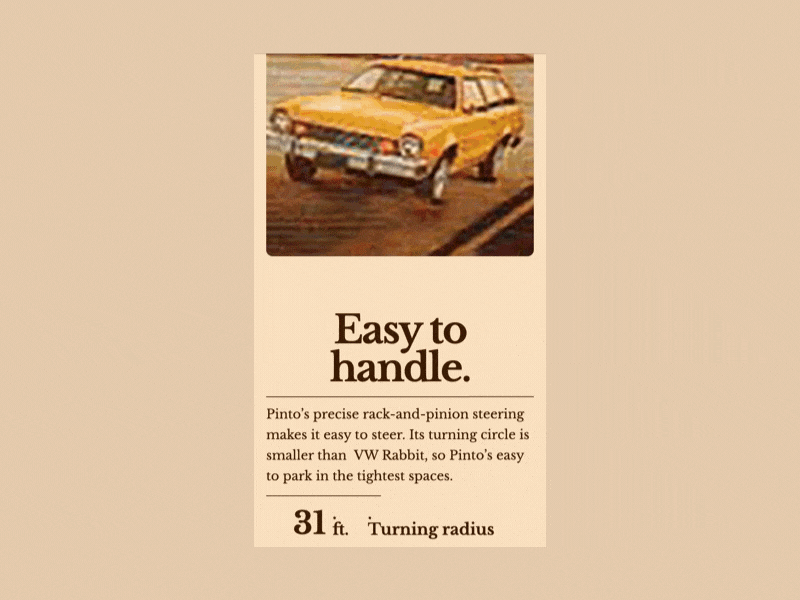 70s web design: Ford Pinto 70s automotive cars ford pinto retro webflow