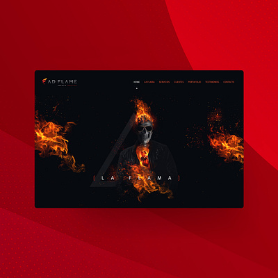 Flame - web layout - graphic ui black fire skull ui ui design web concept webdesign