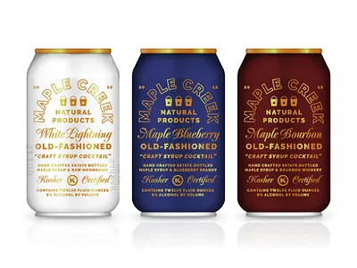 When Breakfast Meets Happy Hour bourbon branding can cocktail lockup maple moonshine packaging script spirits syrup type