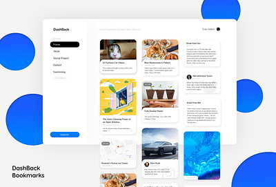 DashBack Design 2020 bookmarks dashboard ui