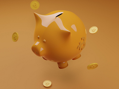 Piggy Bank 3d 3d art app design bank blender blender3d blendercycles character character design coins cycles design gold payment piggy piggy bank piggybank render rendering ui design