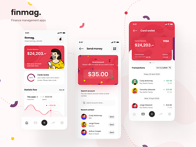 Finmag - Finance Management Apps app banking clean design finance fintech layout mobile mobile app mobile ui money app statistics ui user inteface