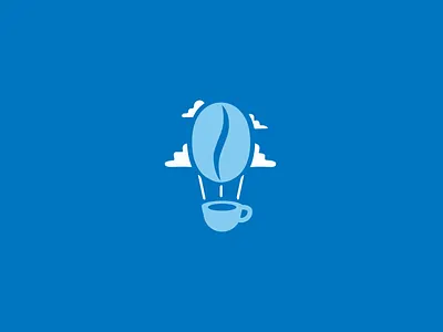 Café Branding Concept balloon branding cafe cafe logo café clouds coffee coffee bean coffee cup coffee mug icon illustration logo sky