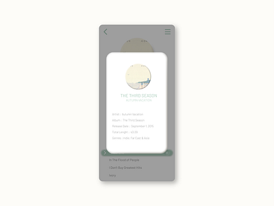 Pop-Up / Overlay - DailyUI 016 app dailyui design illustration interface light theme minimal music app music player overlay pop up popup ui ux