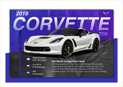 2018 Corvette Z06 adobe car corvette design product design purple sports car typography ui ui design ux ux design