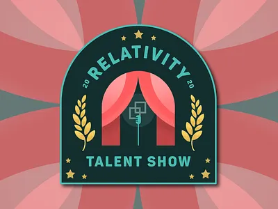 Relativity Talent Show Badge art badge challenge champion design fun gold grain green illustration illustrator laurel wreath logo show star talent talent show texture turquoise vector