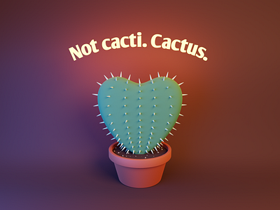 Cactus. b3d blender cacti cactus clay pot heart illustration joke lighting love modeling needles plant pokey pottery succulent sweet terracotta