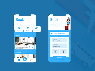 Travel Mobile App booking app cab booking app car booking clean ui hotel booking latest ui mobile travel app trending design