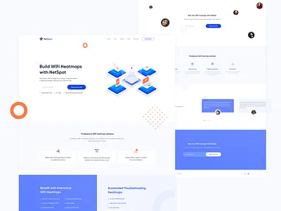 NetSpot Landing page blue clean colors concep design graphics idea illustration interface landing landingpage layout page style ui ux