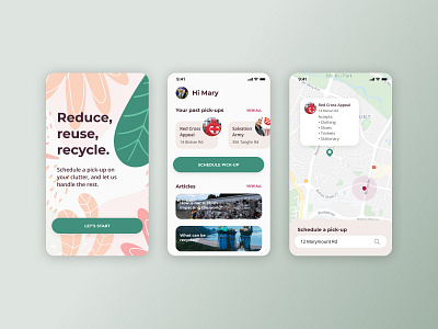 Recycle Pick-Up Concept design recycle ui uidesign uiux uiuxdesign