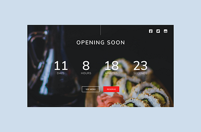 Daily UI - 014 - Countdown Timer 014 adobexd clean countdown countdowntimer dailyui dailyuichallenge design minimal restaurant sushi ui weihuang