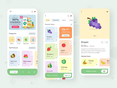 Grocery Delivery Application app app concept app design app designer app development creation design dribbble ecommerce ecommerce app ecommerce shop groceries grocery app grocery online grocery store ui ui designer