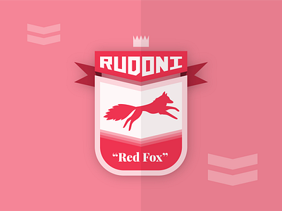 Rudoni Family Badge animal badge badge design badge logo car crest design emblem family fox italian italy kitsune logo modern red shield sports sticker vector