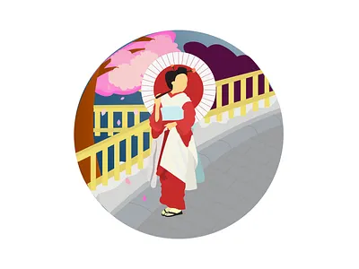 Geisha Flat Illustration design flat flatillustration illustration vector