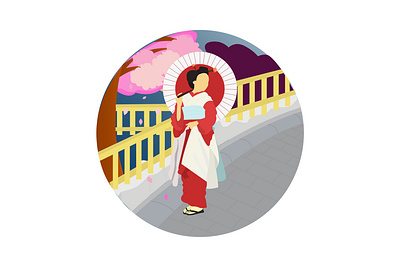 Geisha Flat Illustration design flat flatillustration illustration vector