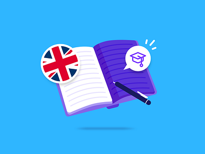 Studying in the UK 🇬🇧 2d adobe artist book design designer digital illustration education flat design hanateh illustration minimal paysend pen simple student study uk vector vector illustration