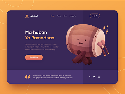 Ramadan Mubarak Web Header character character illustration characters clean flat illustration gradient header header illustration homepage illustration illustration design landing page procreate ramadan mubarak ui vector web web design website website design