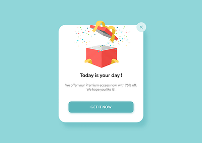 Daily UI #36 - Special Offer branding dailyui dailyui 035 dailyuichallenge design design challenge ecommerce gift green illustration offer overlay popup premium product design special offer ui uidesign