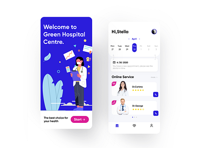 Hospital App app blue calendar color date design doctor dribbble good gui health home hospital nurses page ui ux